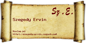 Szegedy Ervin névjegykártya