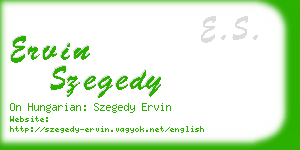 ervin szegedy business card